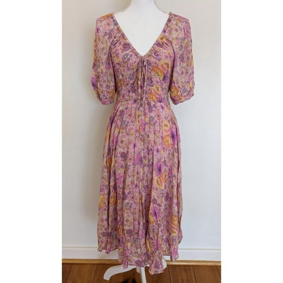 Spell Hibiscus Lane Midi Dress Musk Pink BNWT - Picture 3 of 7